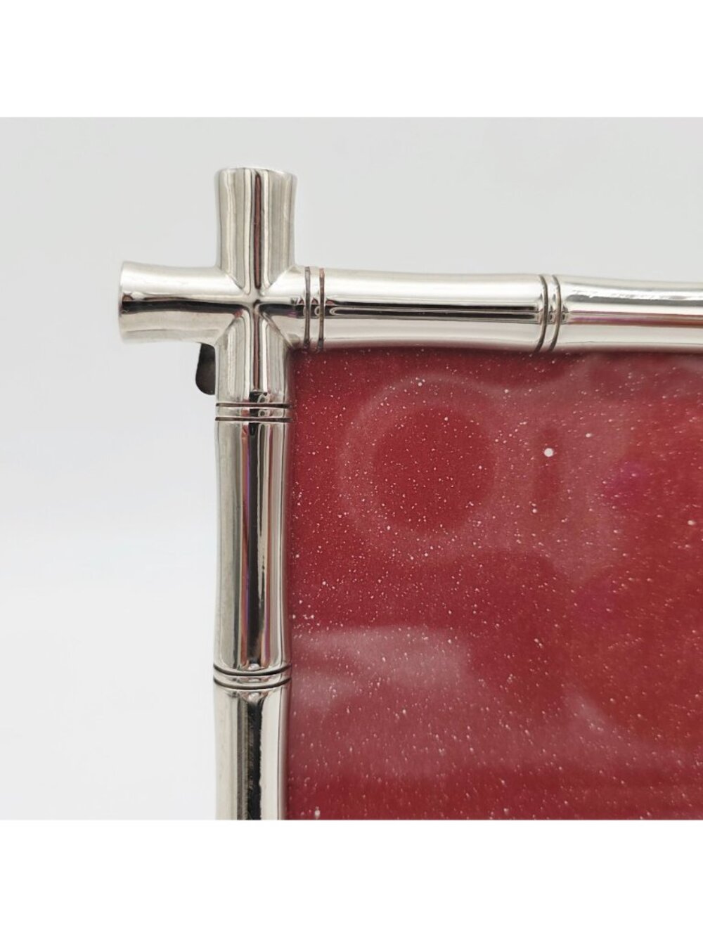 Pottery Barn Bamboo-Style Silver Metal Picture Frame Tabletop Display 5x6 - Picture 2 of 10